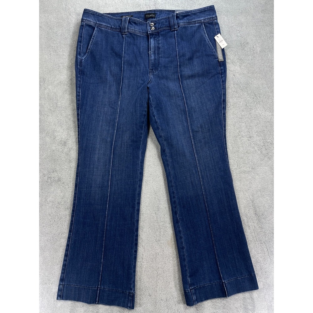 Talbots Flare Leg Jeans Womens 18W Plus Blue Denim Cotton Stretch High Waisted